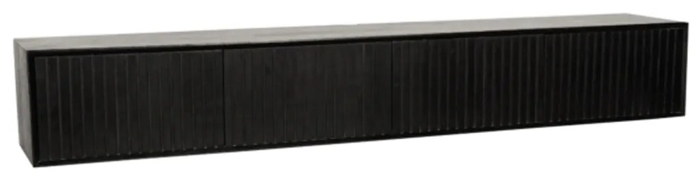 Starfurn Madison Black Hangend Tv-meubel Zwart Hout Ribbels 200 Cm - 200x35x30cm.