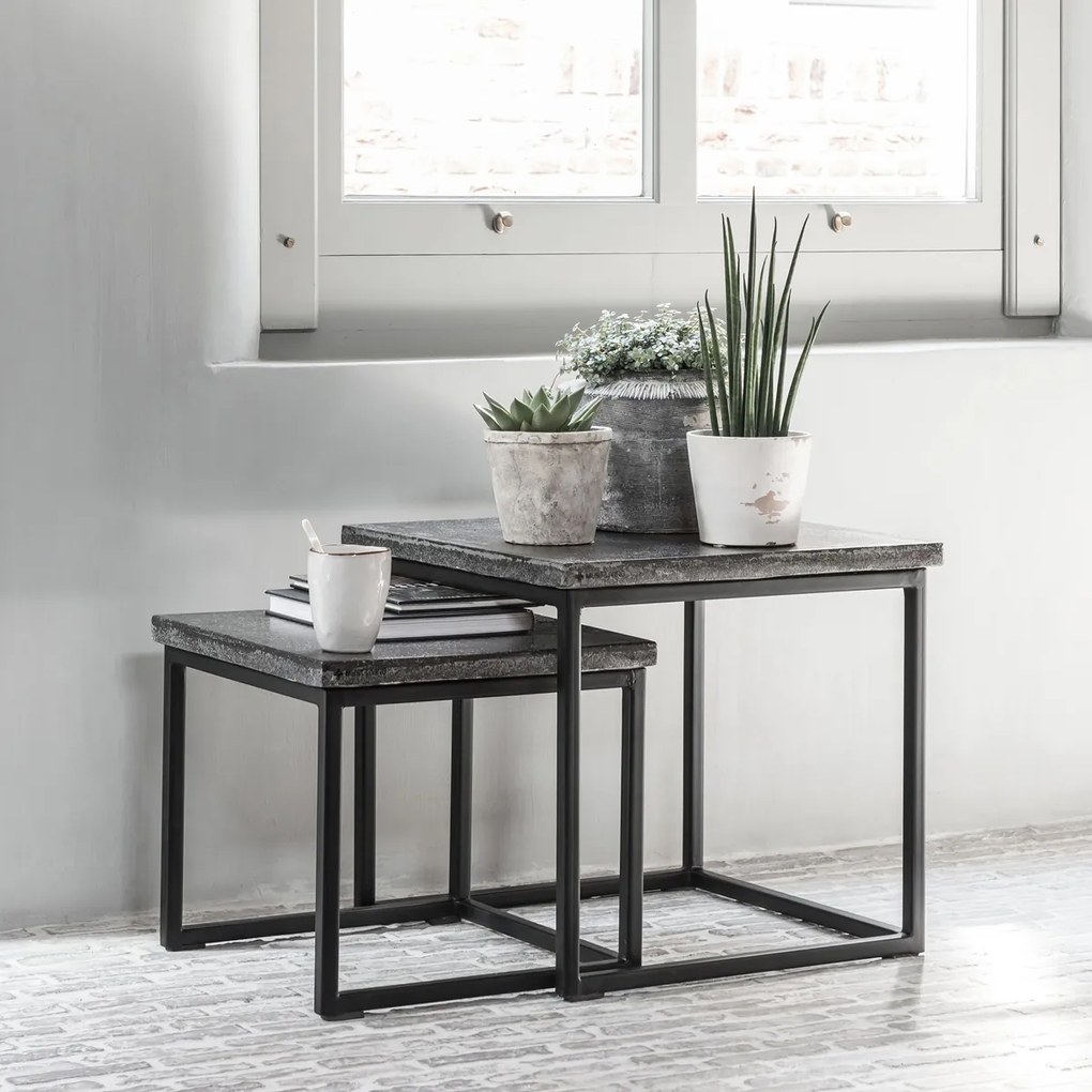 Must Living Mont Blanc Bijzettafelset Basalt - 48 X 45cm.