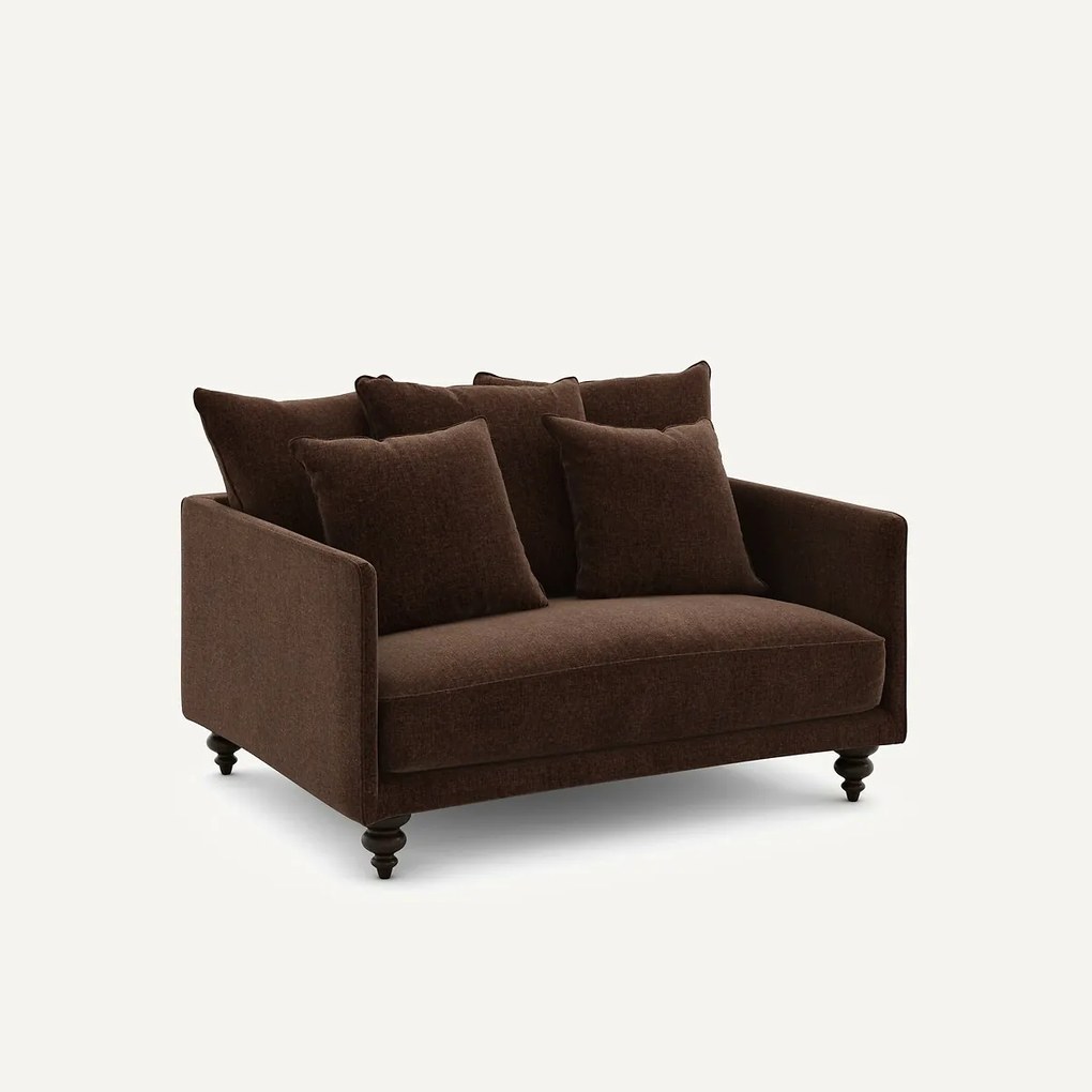 2-zits compacte bank in chenille fluweel, Lazare