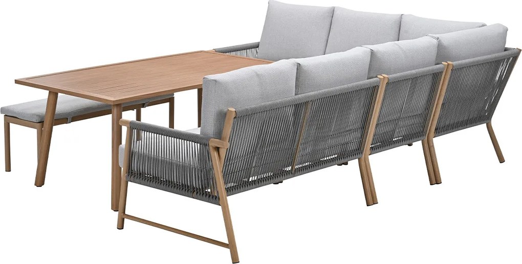Garden Impressions Hannie lounge dining set 6-delig - light teak look