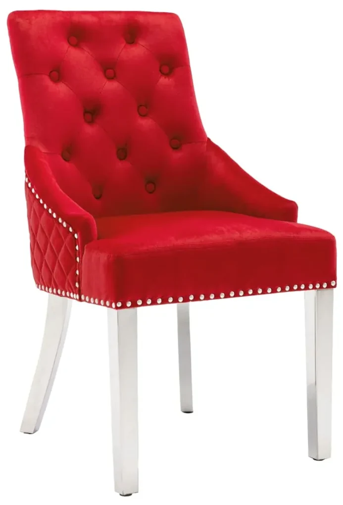 vidaXL Eetkamerstoelen 2 st fluweel wijnrood
