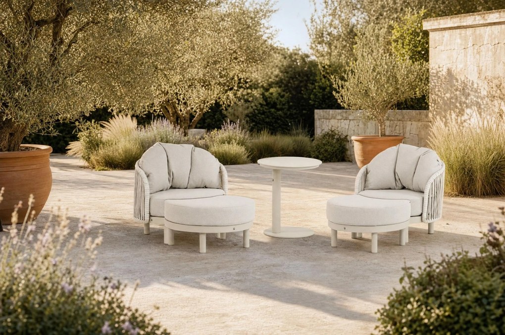 Bistroset 2 personen Aluminium/rope Taupe Santika Furniture Santika