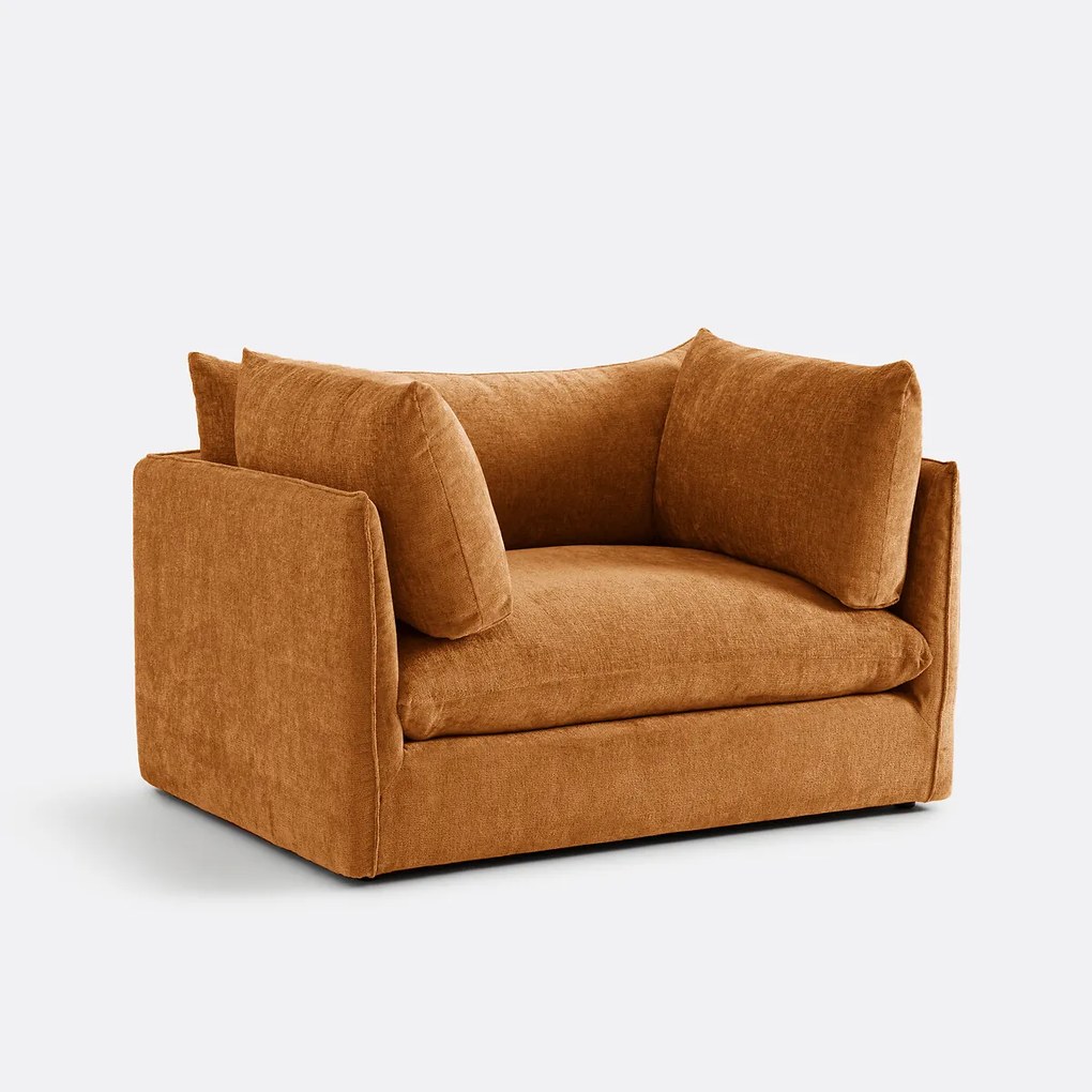 XL fauteuil Malo in getextureerd fluweel