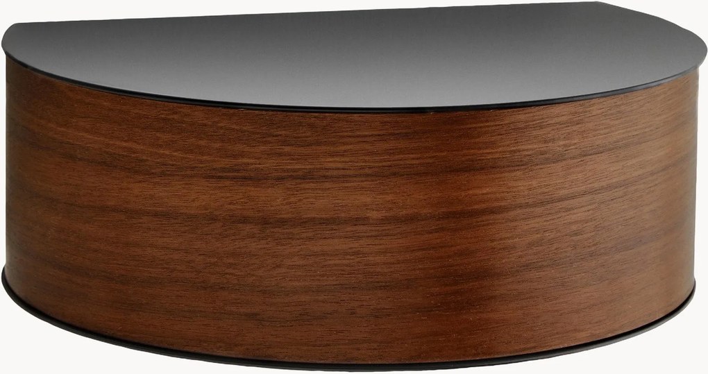 Houten wandnachtkastjes Wallie met lade, 2-delig