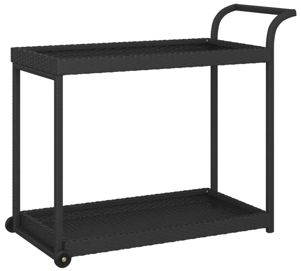 vidaXL Serveerwagen 100x45x83 cm poly rattan zwart