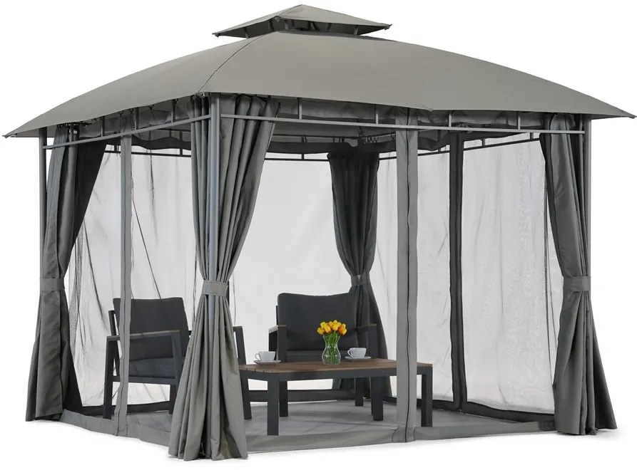 Tuinpunt Sicilië 3x3m antraciet tuinpaviljoen