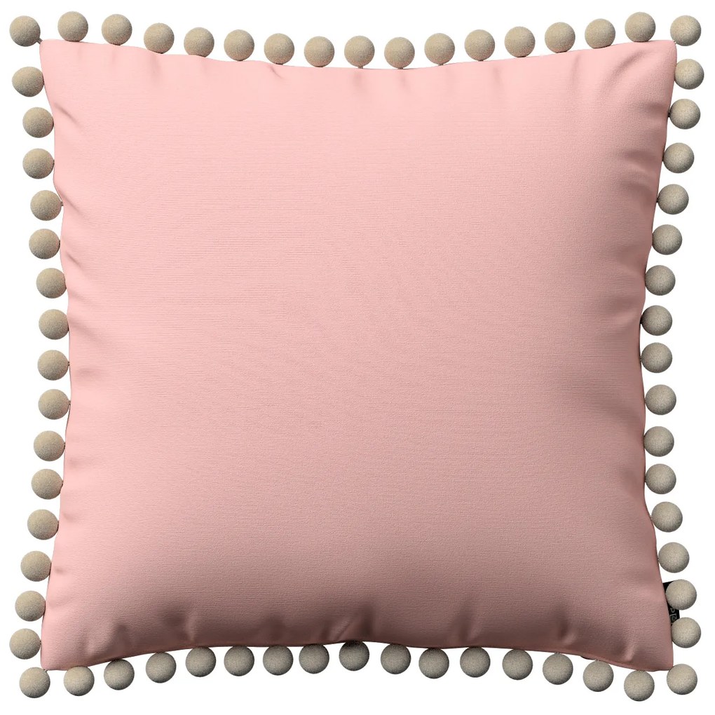 Dekoria Kussenhoes Wera met pompons, roze 45 x 45 cm