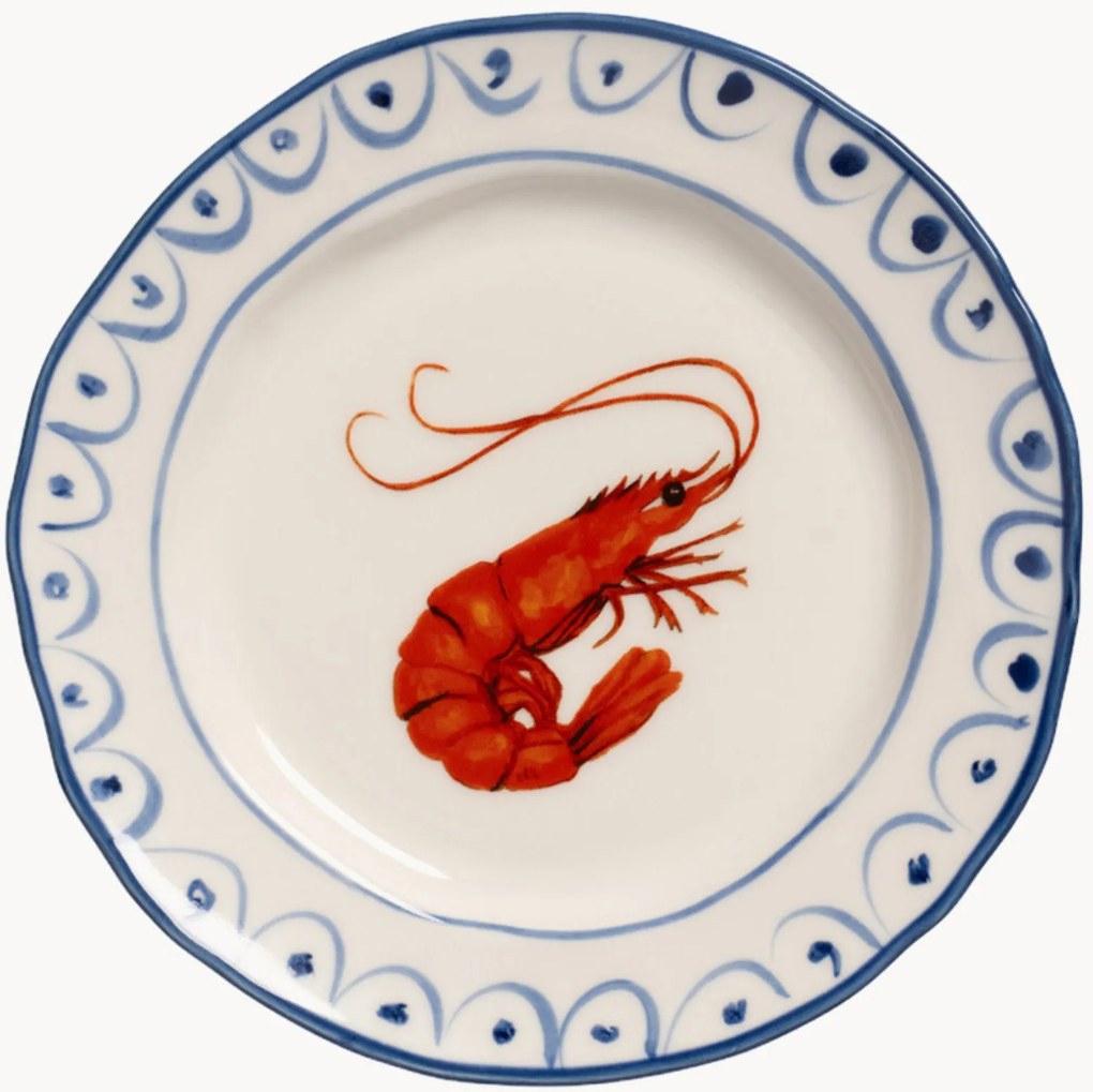 Handbeschilderde dessertborden Sirène, 2-delig