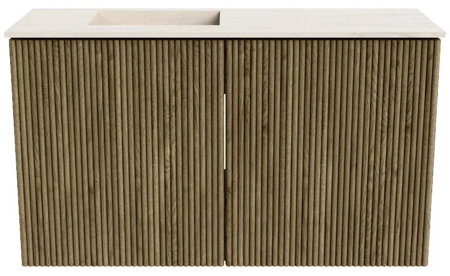 Mondiaz Joya DLux 70cm toiletmeubel dusk met wastafel faye links zonder kraangat meli