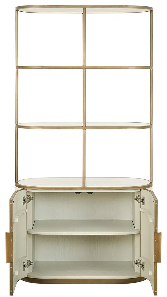 Richmond Interiors Tivoli Open Wandkast Beige Goud - 100x45x197cm.