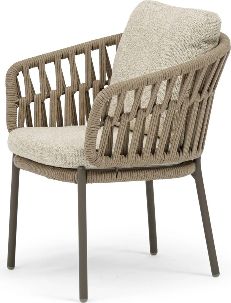 Tuinset Ronde Tuintafel 4 personen 140 cm Rope Zand/Beige Coco Viento/Trino