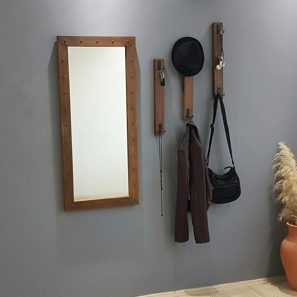 Wandspiegel Fitzwalter met kapstokken | Hannah Home