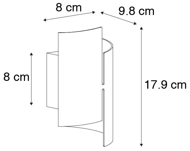 Moderne wandlamp zwart met gouden binnenkant - Faldo Modern G9 cilinder / rond Binnenverlichting Lamp