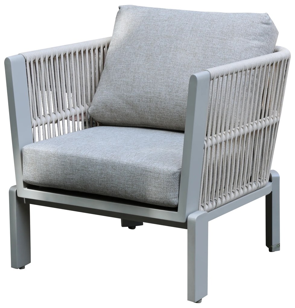 Veneto lounge tuinstoel latte zand aluminium rope