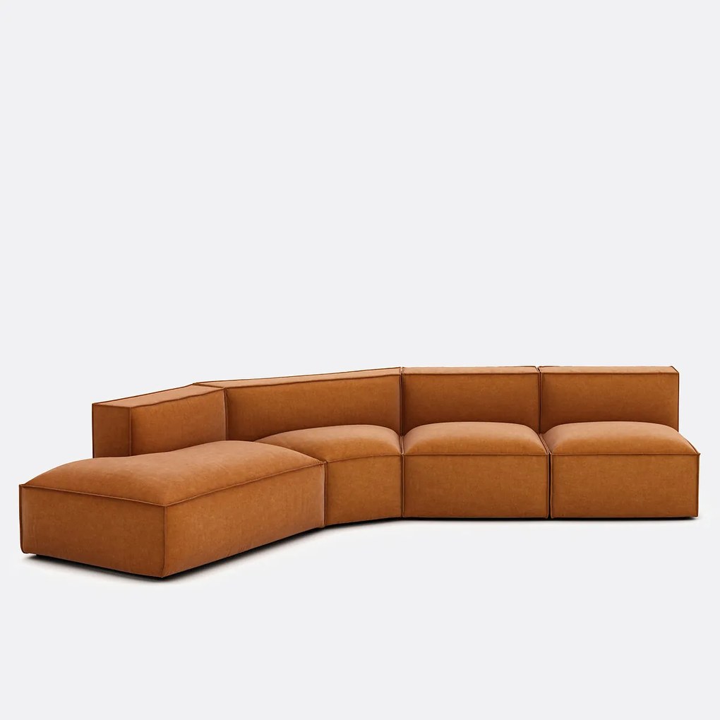 4-zits bank links van structuurfluweel, Seven