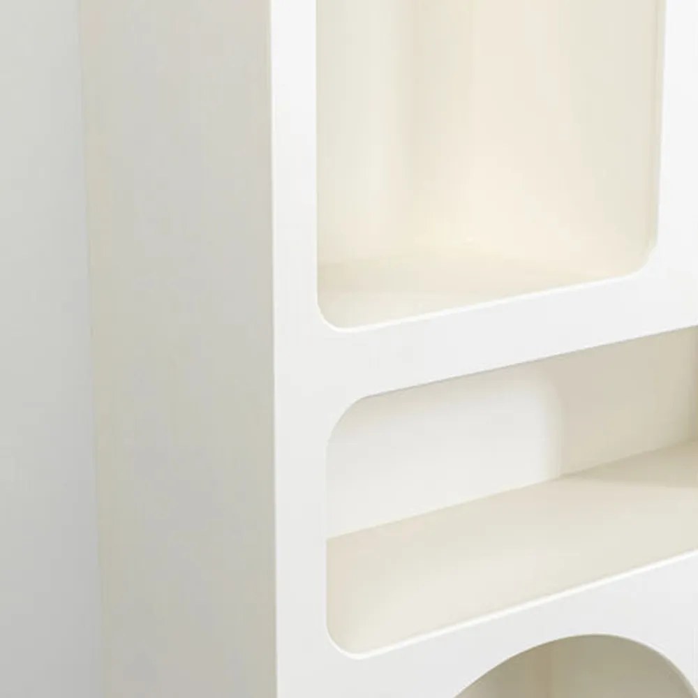Organische Vakkenkast Japandi Wit - 95x32x180cm.