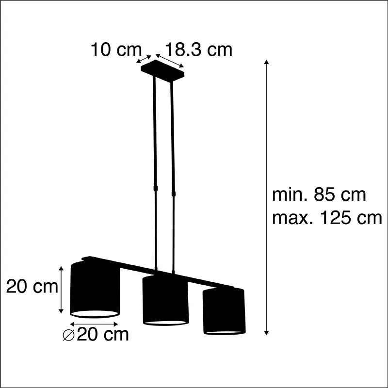 Stoffen Eettafel / Eetkamer Hanglamp met velours kappen groen met goud 20cm - Combi 3 Deluxe Landelijk / Rustiek E27 rond Binnenverlichting Lamp