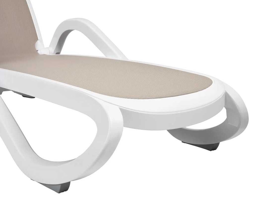Nardi 4 x Ligbed - Alfa - Wit/Taupe - Kunststof - Nardi