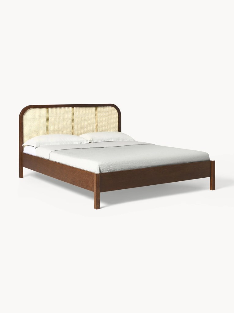 Houten bed Jones met Weens vlechtwerk hoofdeinde
