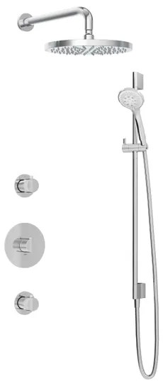 Hotbath Buddy IBS1 Regendoucheset - 2 stopkranen - 35cm wandarm - 30cm ronde hoofddouche - 3 standen handdouche - glijstang - chroom IBS1CR157
