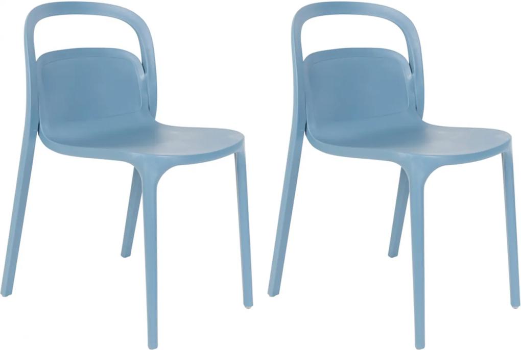 Kantinestoel Rex - Set van 2 stoelen - Blauw