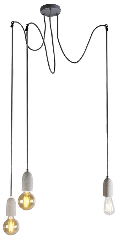 Industriële hanglamp grijs beton - Cava 3