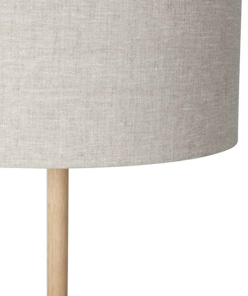 Landelijke vloerlamp hout met lichtbruine kap - Mels