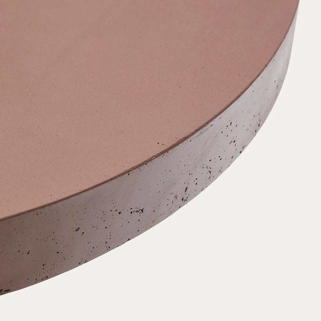 Kave Home Aiguablava Cement Eettafel Rond Terracotta 90 Cm - 90 X 90cm.