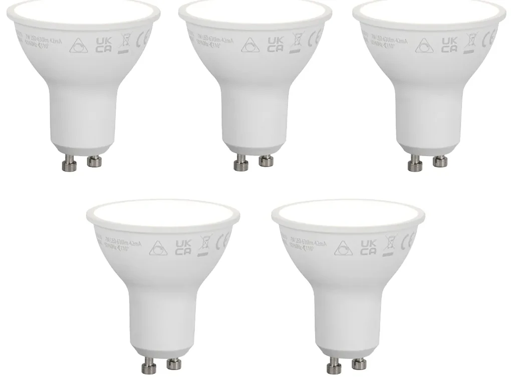 Set van 5 Smart GU10 50mm dimbare LED lampen opaal 7W 630 lm 4000K