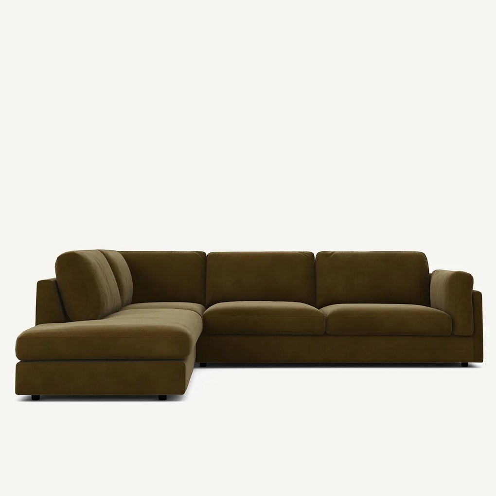 Hoekslaapbank met longchair van badstof, César