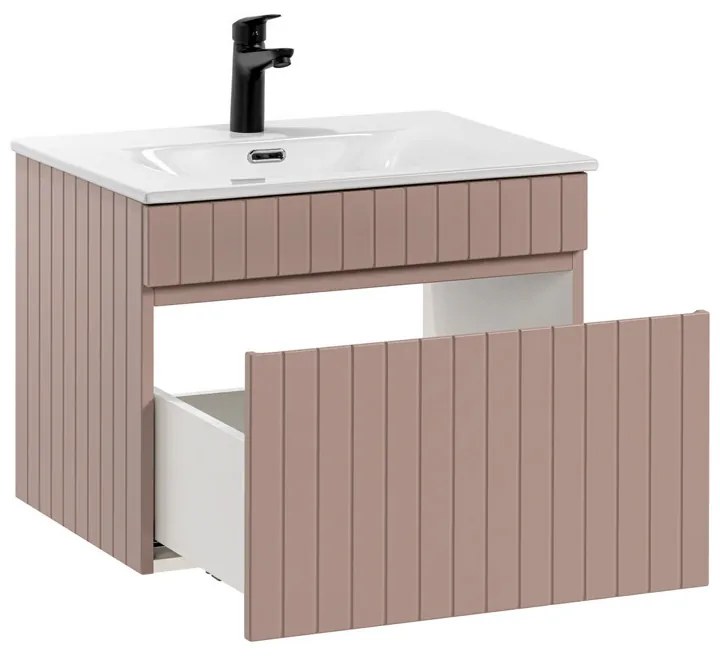Comad Iconic Rose badkamermeubel 60cm met witte wastafel 1 kraangat roze