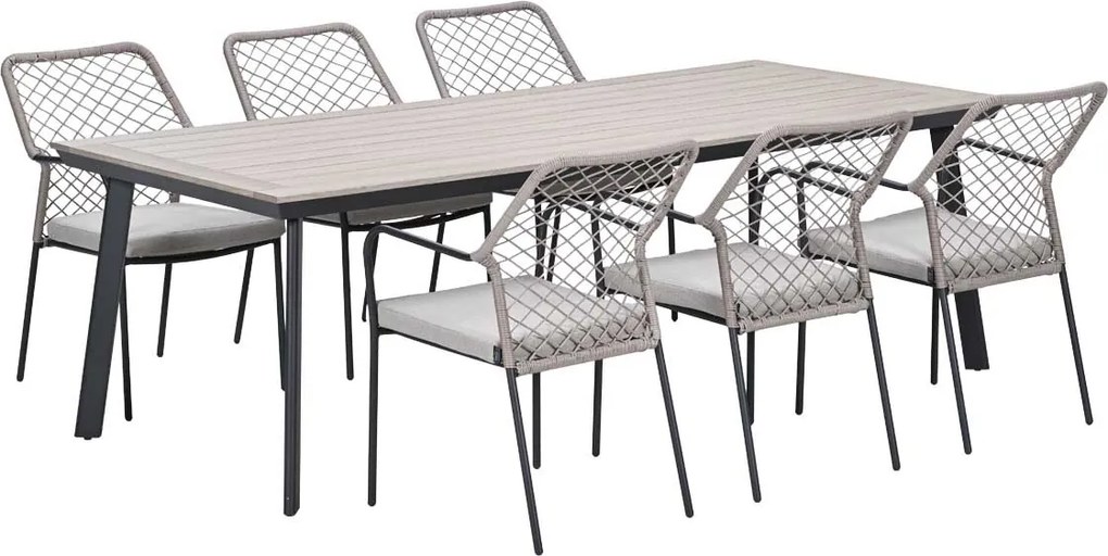Garden Impressions Ross tuinset sand 7-delig - Penedo tuintafel 230x100 cm