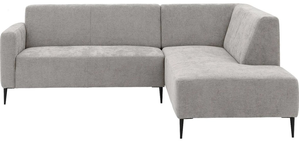 Goossens Zitmeubel Key West grijs, stof, 2-zits, modern design met ligelement rechts