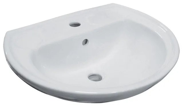 Go by Van Marcke Atlas lavabo 50x41 cm porselein wit met doorgestoken kraangat overloopbeveiliging voor elk type kraan ATLAS (FS110019100000)