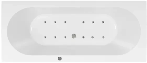 Lambini Designs Round bubbelbad 190x90cm pneumatisch 12 aerojets chroom