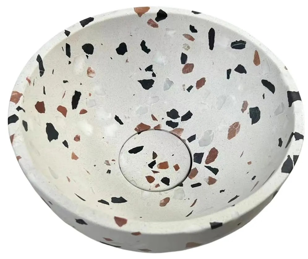 Fontana Terrazzo Micro Marble toiletmeubel met ribbelfront 40cm warm eiken