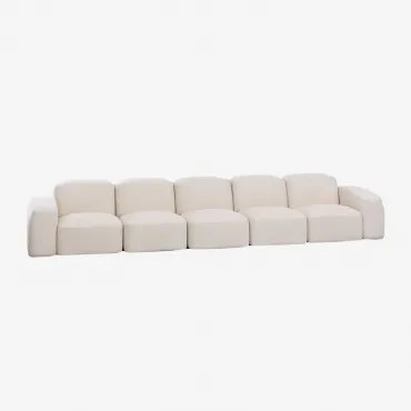 Bastian 5-delige Modulaire Bank Chenille Dik Wit - Sklum