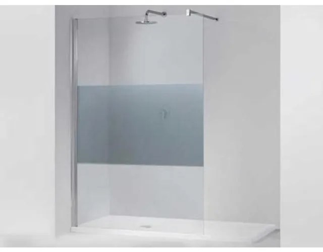 Novellini Giada inloopdouche H 98 100x195cn met muursteun 100cm mat-chroom profiel en helder glas giadah100-1b