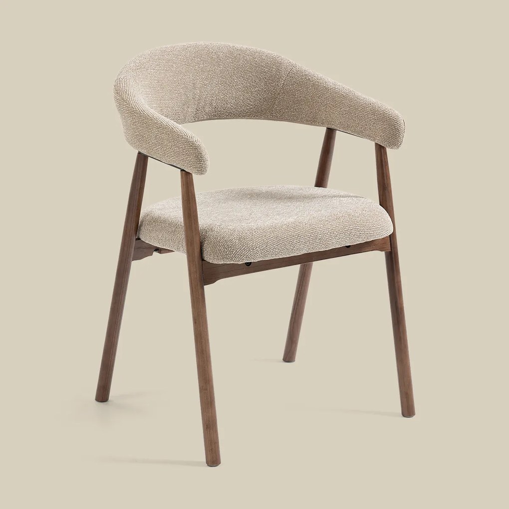 Walnoot Eetkamerstoel Ronde Rugleuning