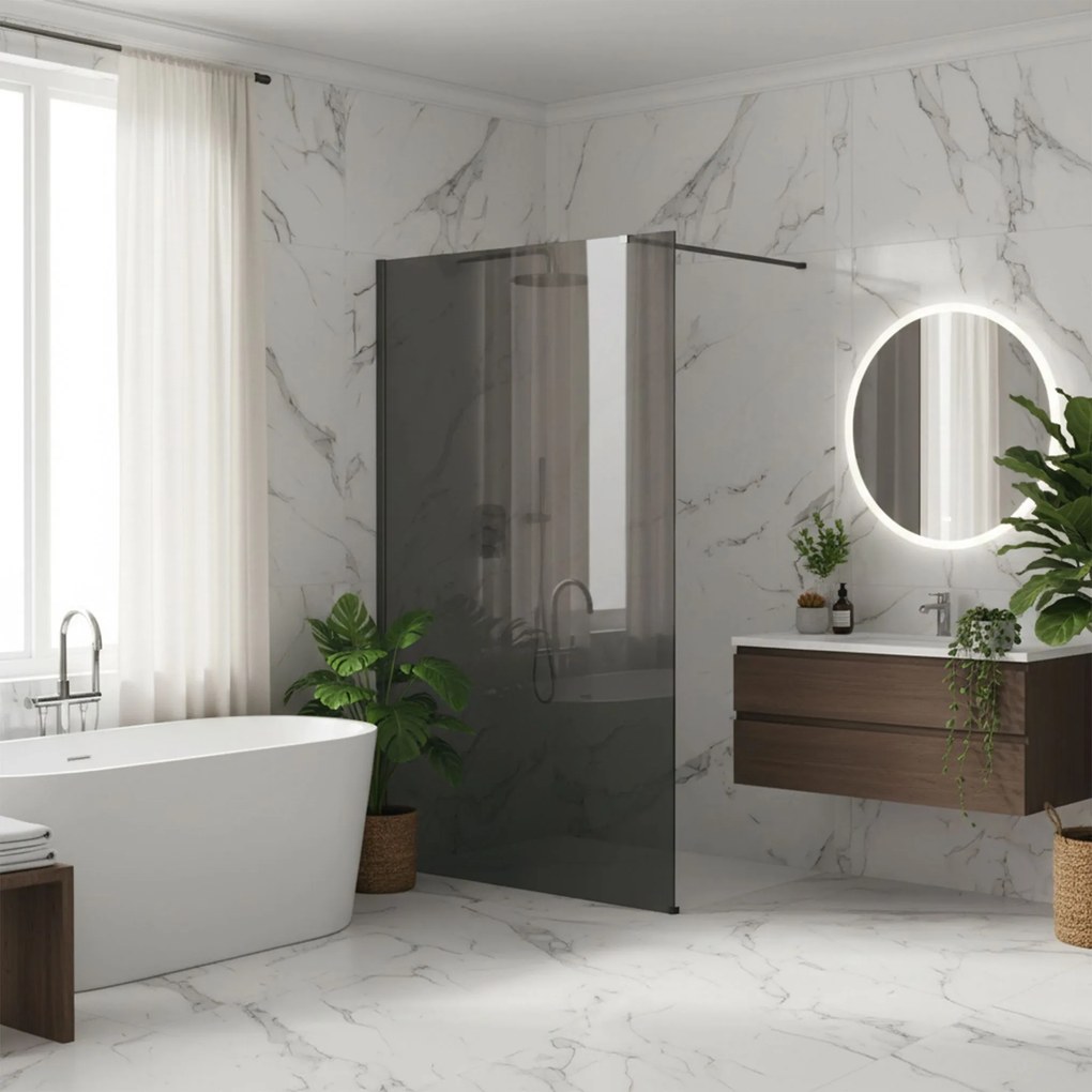 Walk-in douchewand Rea Flexi Grey / Titan 140