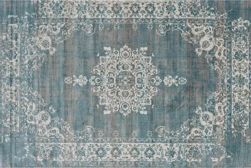 Vintage Vloerkleed, Grijs en Blauw Tapijt, Oosters Vloerkleed voor Woonkamer, Slaapkamer, 80 x 150 cm