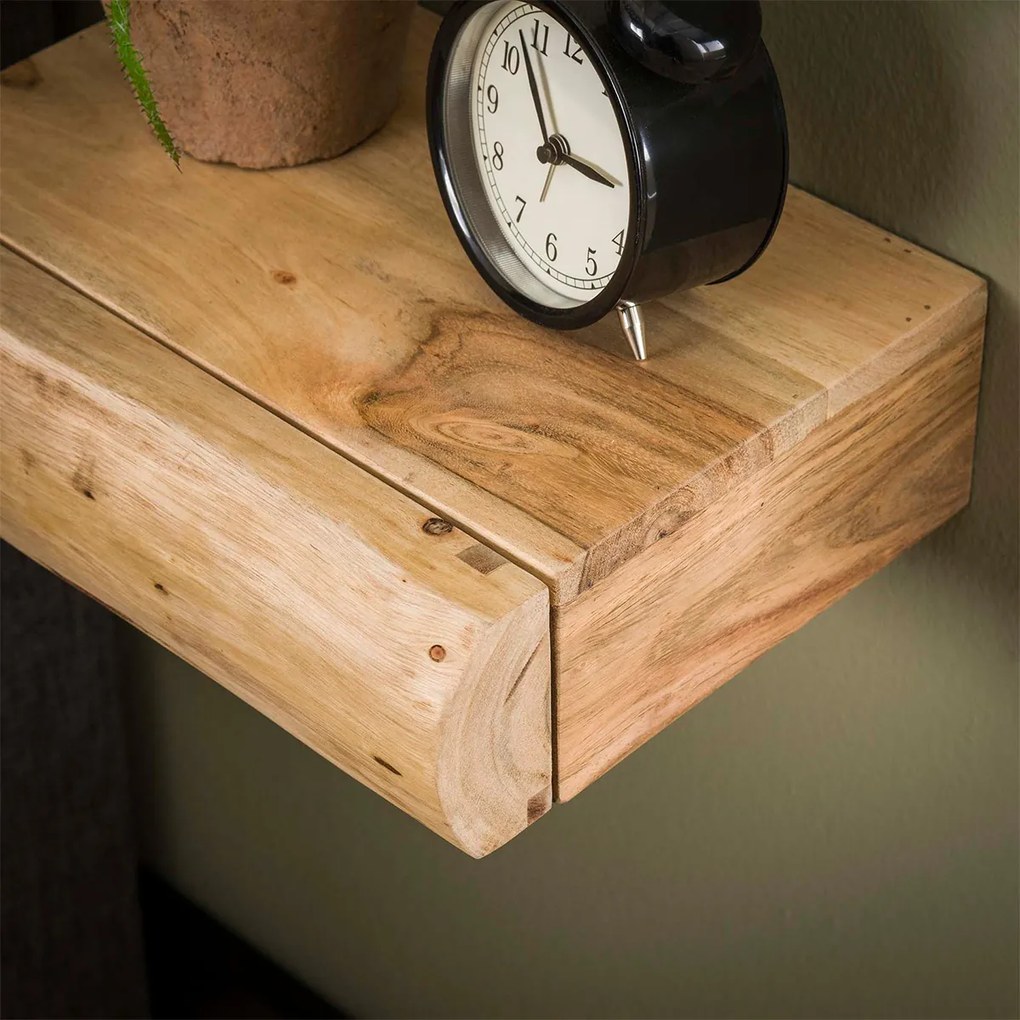 Hangend Nachtkastje Boomstam 30 Cm Breed (set Van 2) - 30x20x8cm.