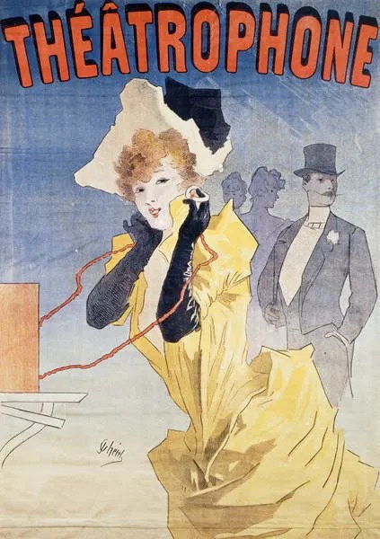 Kunstreproductie Poster Advertising the 'Theatrophone', Jules Cheret