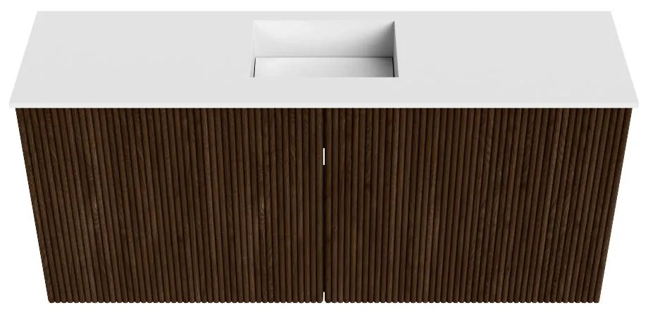 Mondiaz Joya 90cm toiletmeubel walnut met wastafel faye midden 1 kraangat talc