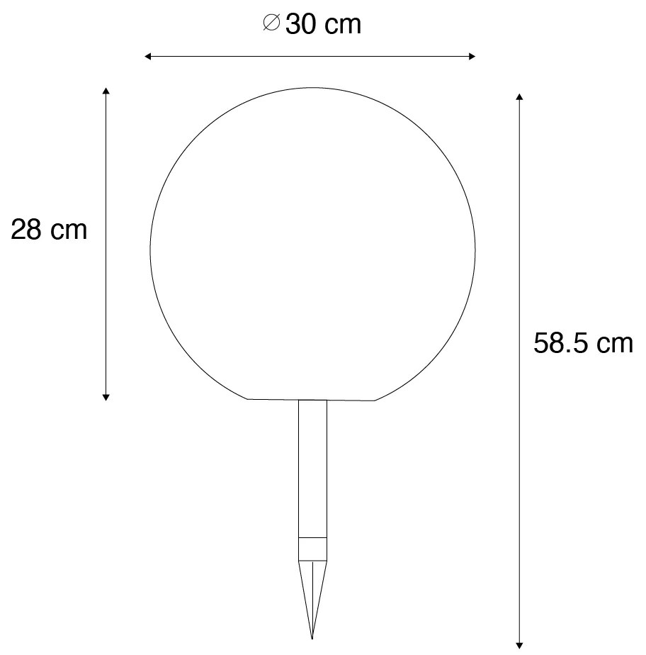 Buitenlamp wit 30 cm incl. LED IP44 solar RGBW - Ludger Modern IP44 Buitenverlichting rond