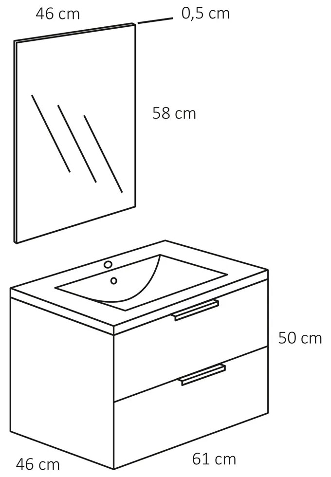 Differnz Bolo badmeubelset licht eiken