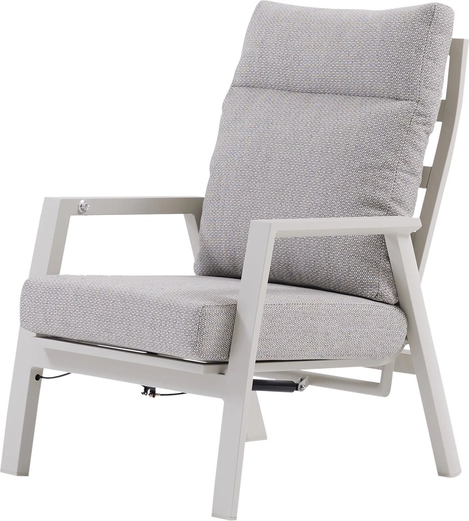 Barolo lounge tuinstoel verstelbaar aluminium latte