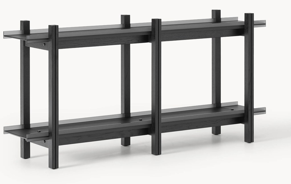 Wandrek Alex van eikenhout met glazen planken