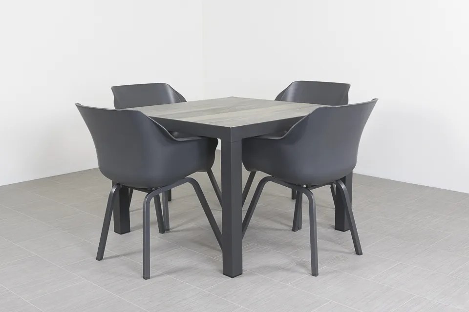 Sophie Element/Kings 4-persoons 100x100 cm. dining tuinset - Antraciet