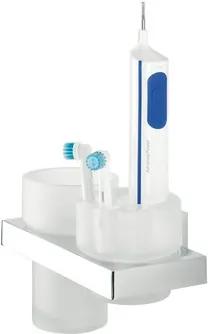 Items elektrische tandenborstelhouder 16,5x10,5x11,5 cm, chroom